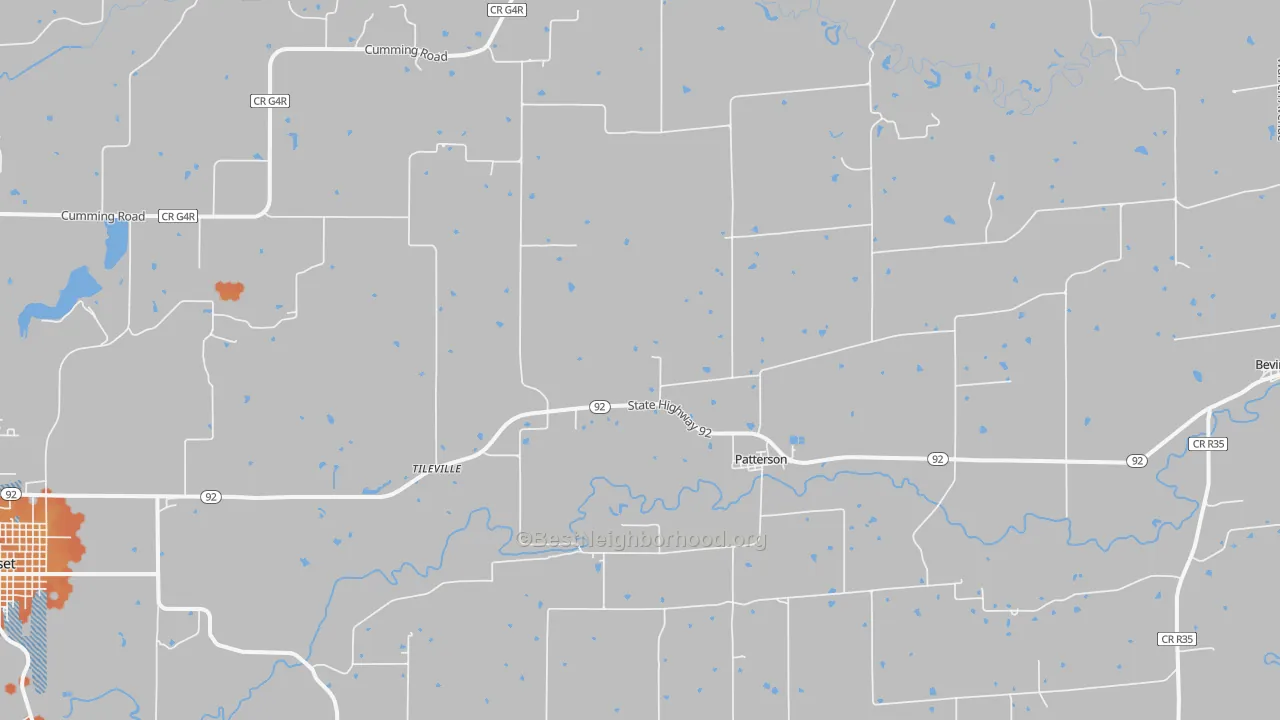 Bike Grade map of Patterson, IA