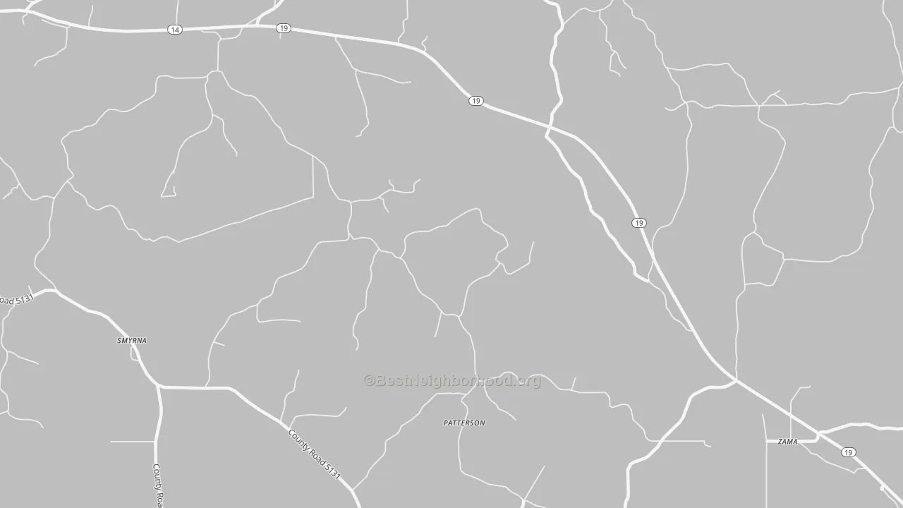 Bike Grade map of Patterson, MS