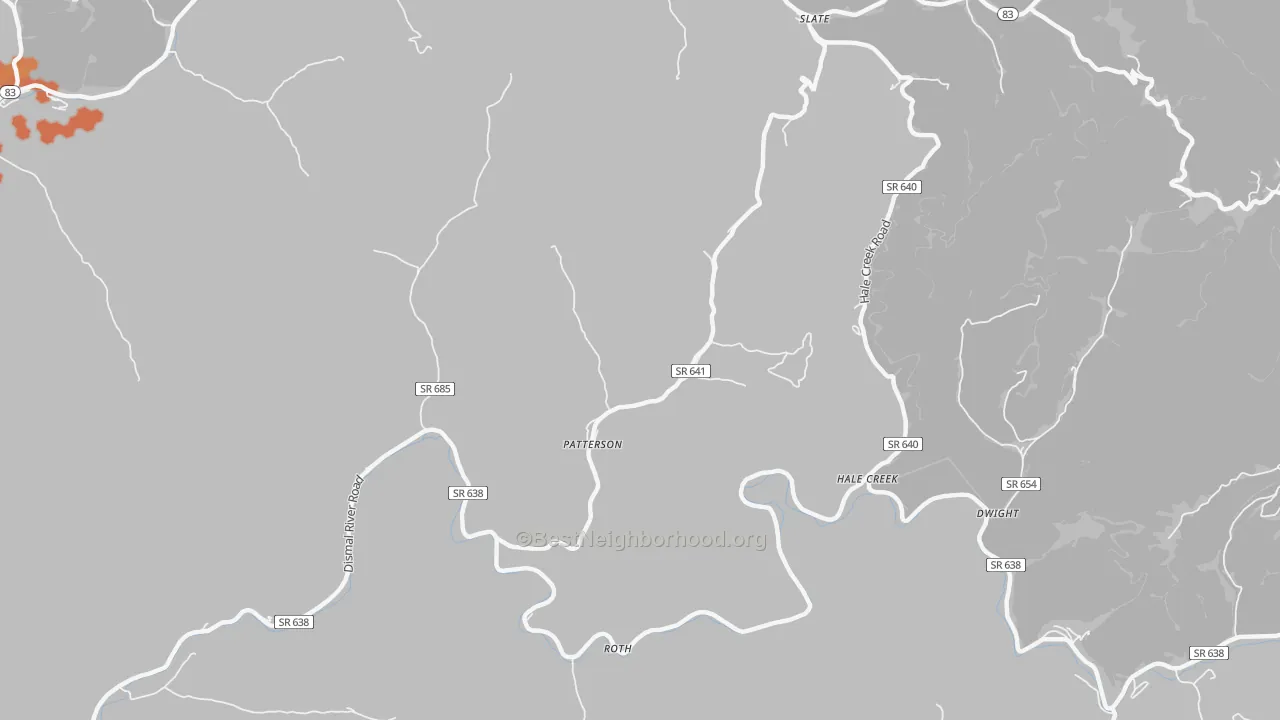 Bike Grade map of Patterson, VA