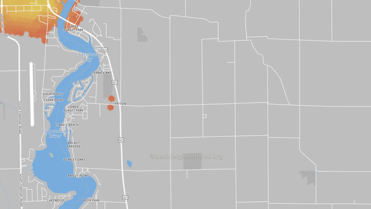 Bike Grade map of Patton, IN