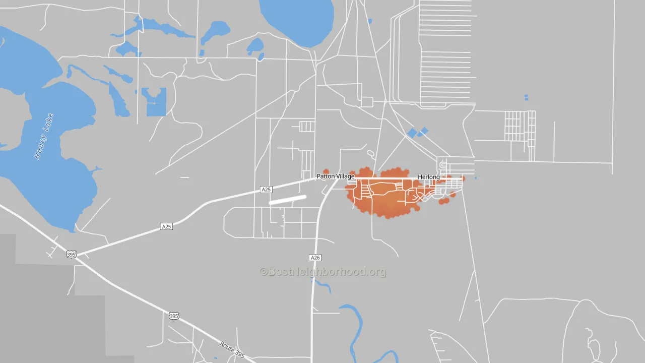 Bike Grade map of Patton Village, CA