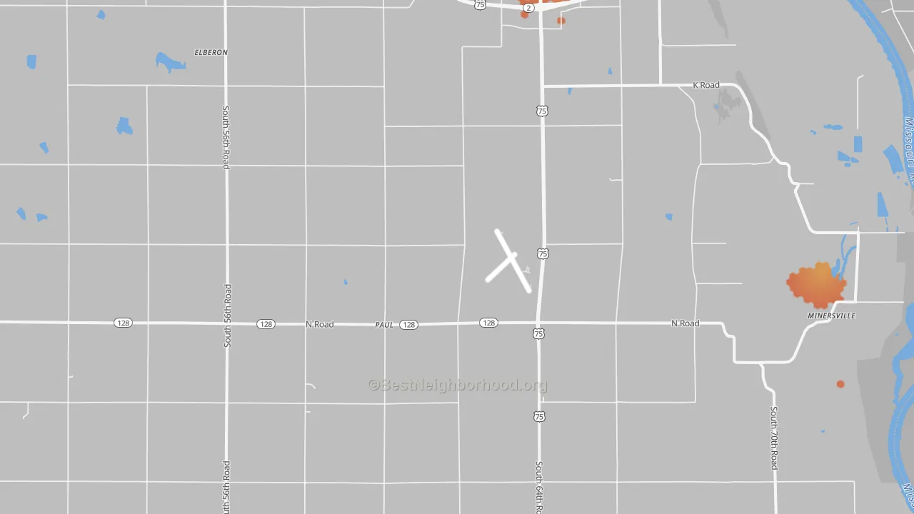 Bike Grade map of Paul, NE