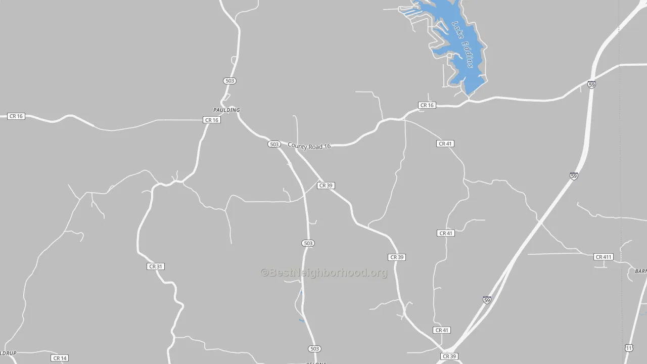 Bike Grade map of Paulding, MS