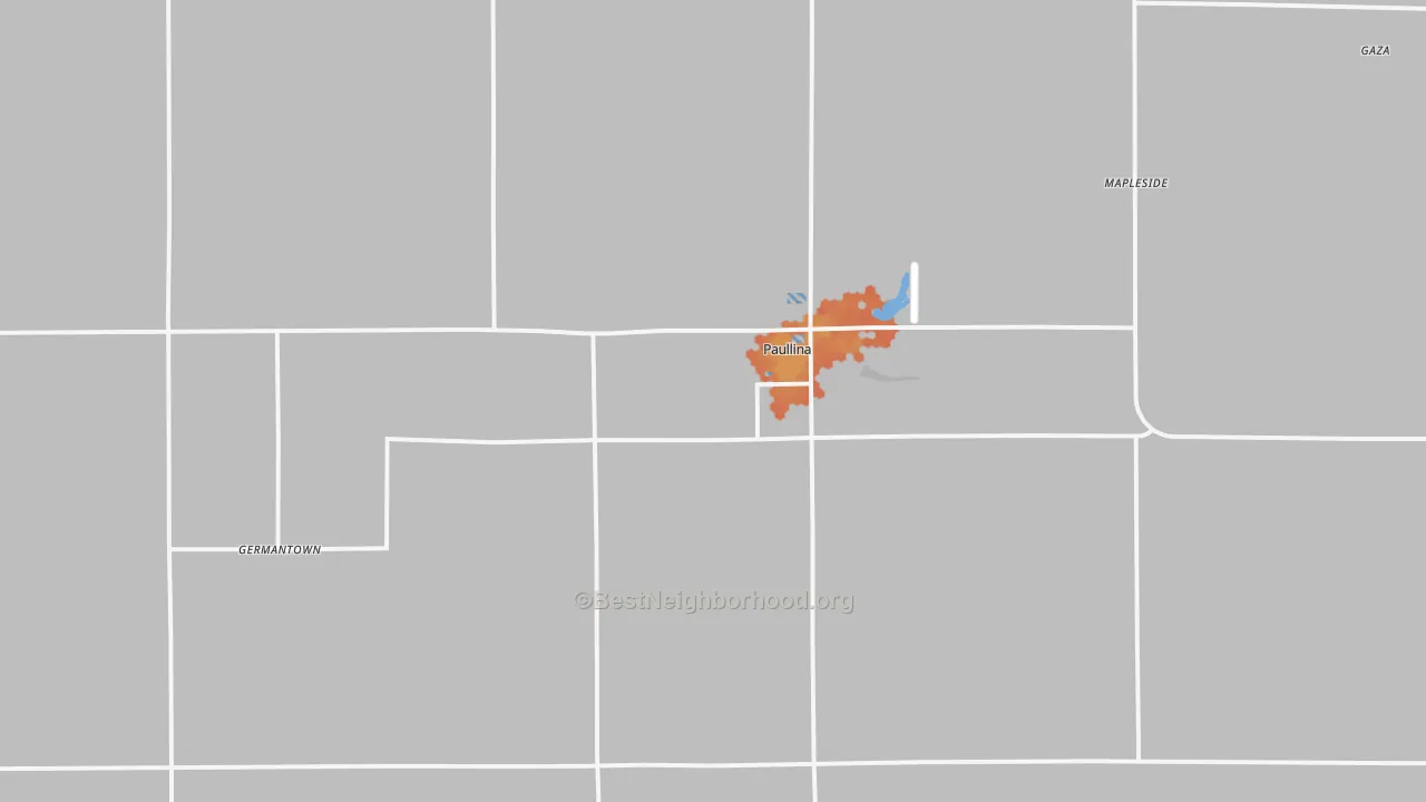 Bike Grade map of Paullina, IA