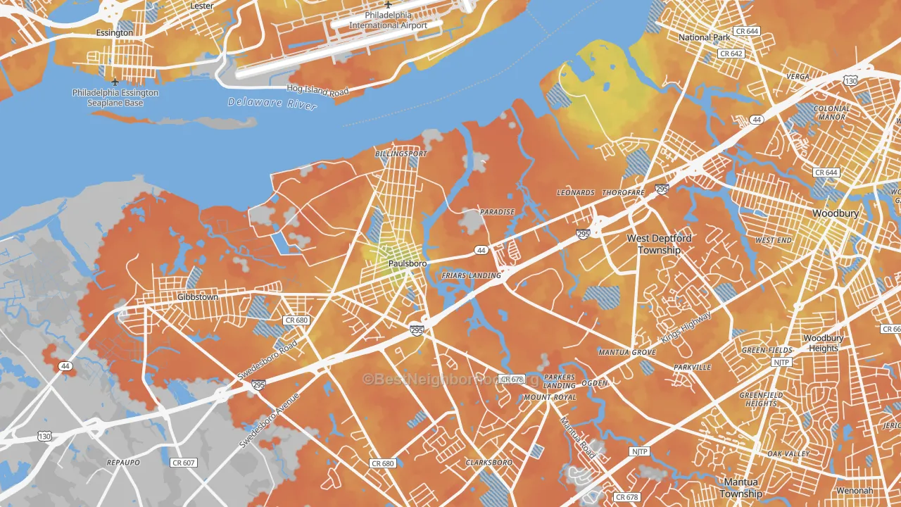 Bike Grade map of Paulsboro, NJ