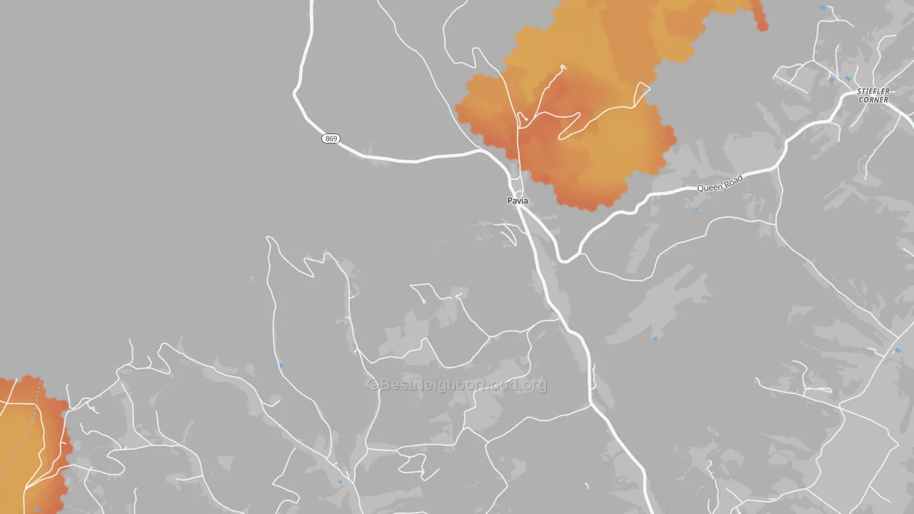 Bike Grade map of Pavia, PA