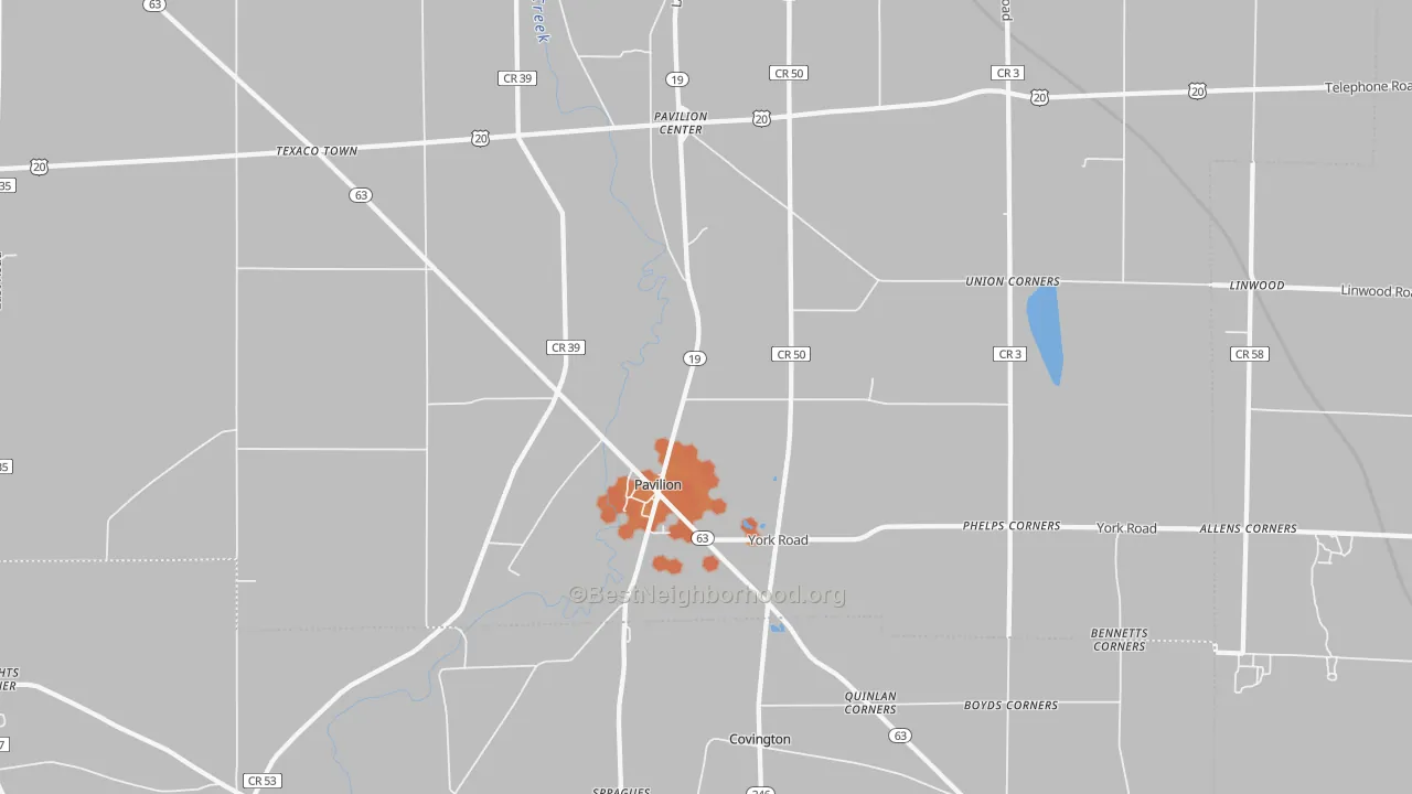 Bike Grade map of Pavilion, NY