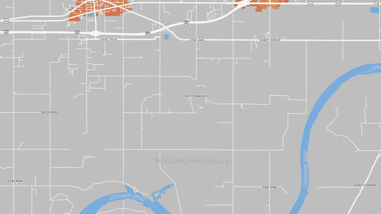 Bike Grade map of Paw Paw, OK