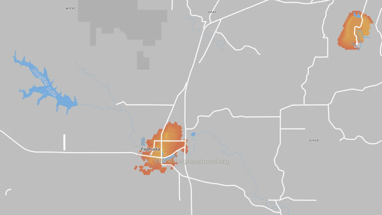 Bike Grade map of Pawhuska, OK