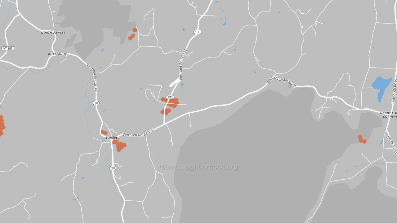 Bike Grade map of Pawlet, VT
