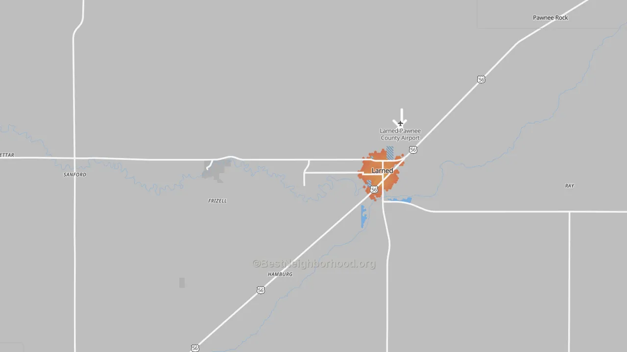 Bike Grade map of Pawnee County, KS