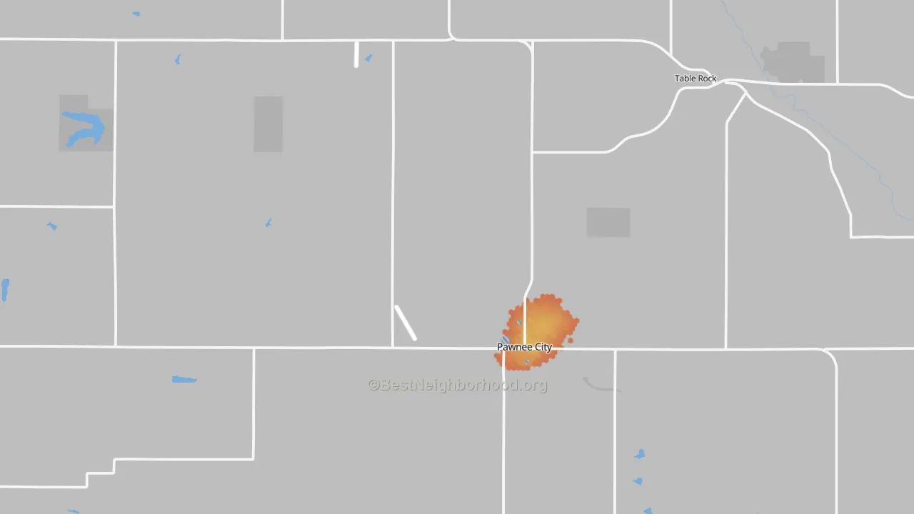Bike Grade map of Pawnee County, NE