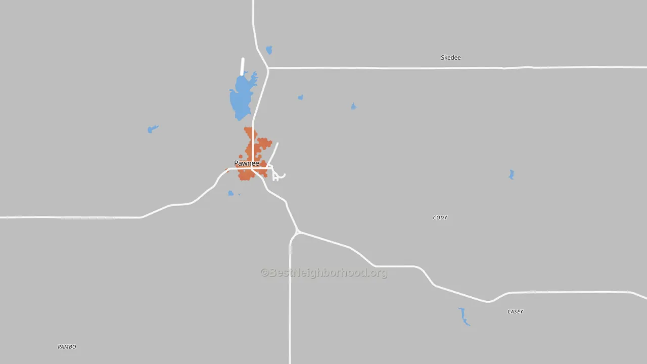 Bike Grade map of Pawnee, OK