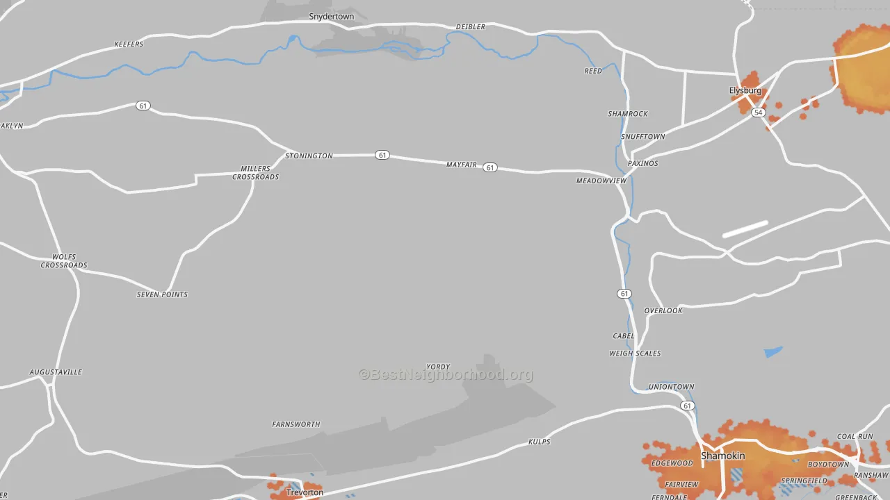 Bike Grade map of Paxinos, PA