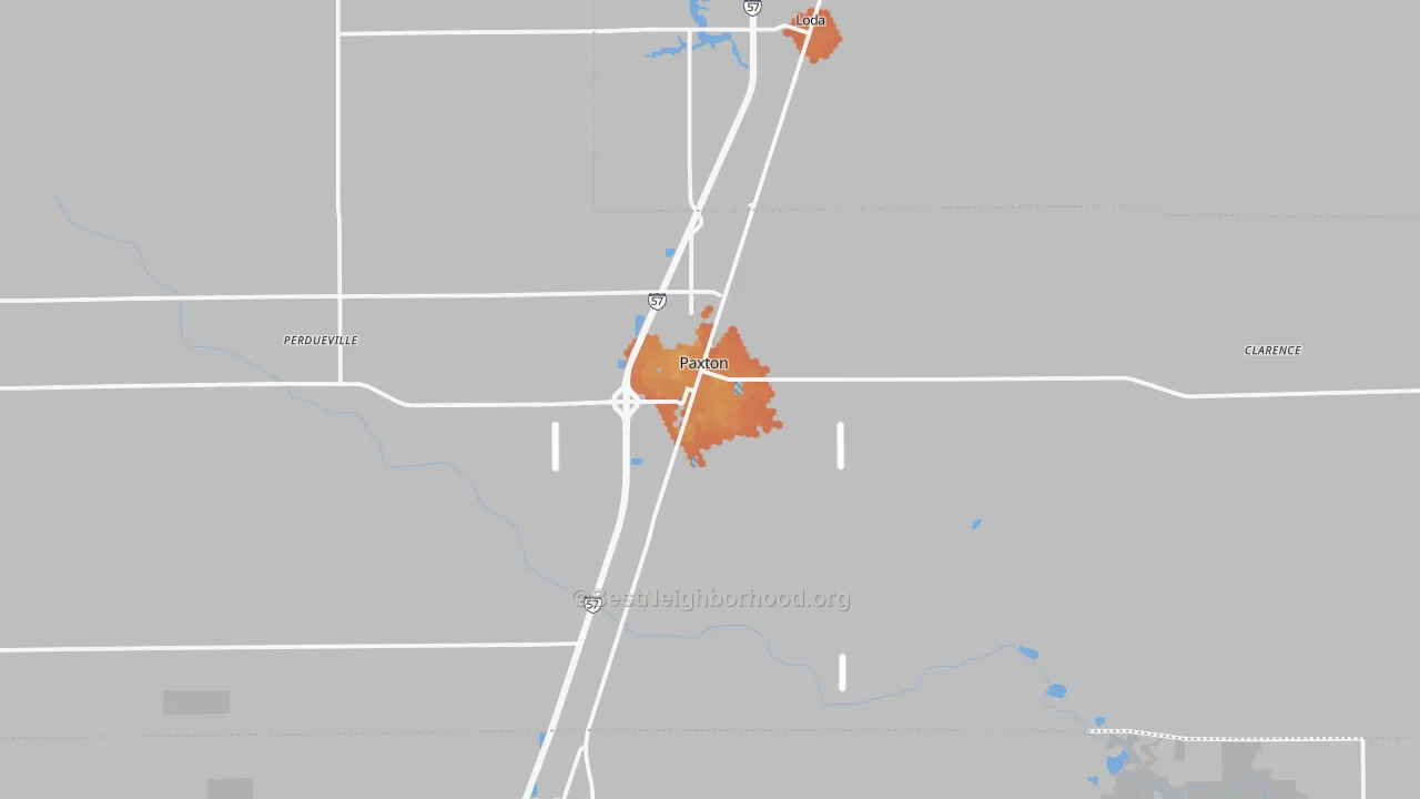 Bike Grade map of Paxton, IL