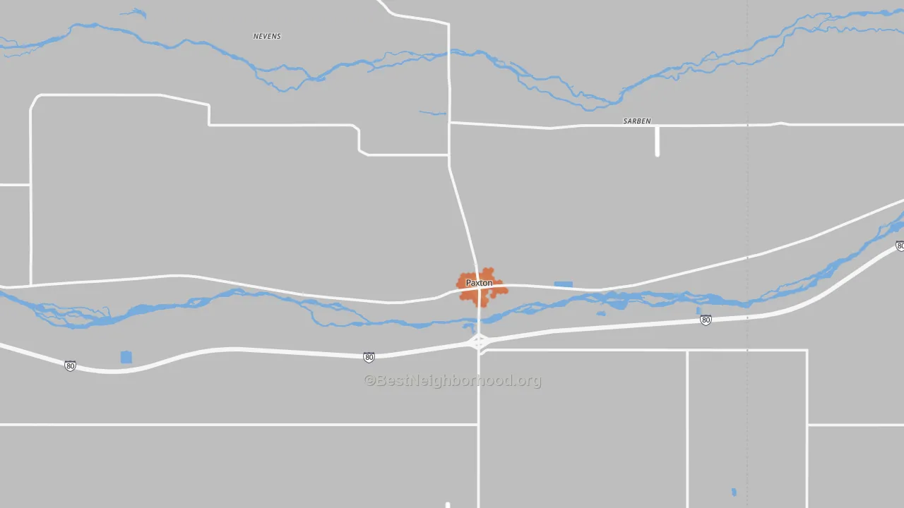 Bike Grade map of Paxton, NE