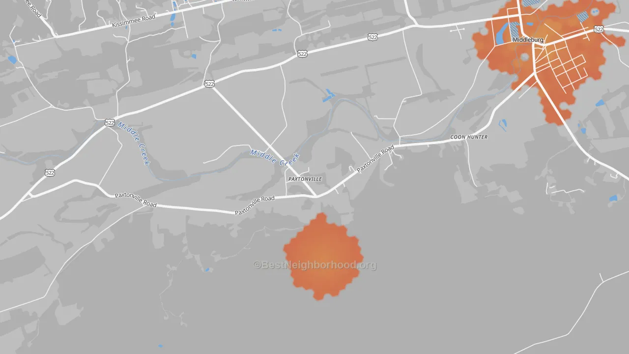 Bike Grade map of Paxtonville, PA