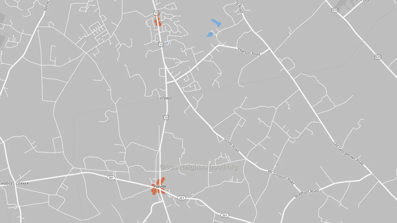 Bike Grade map of Paxville, SC