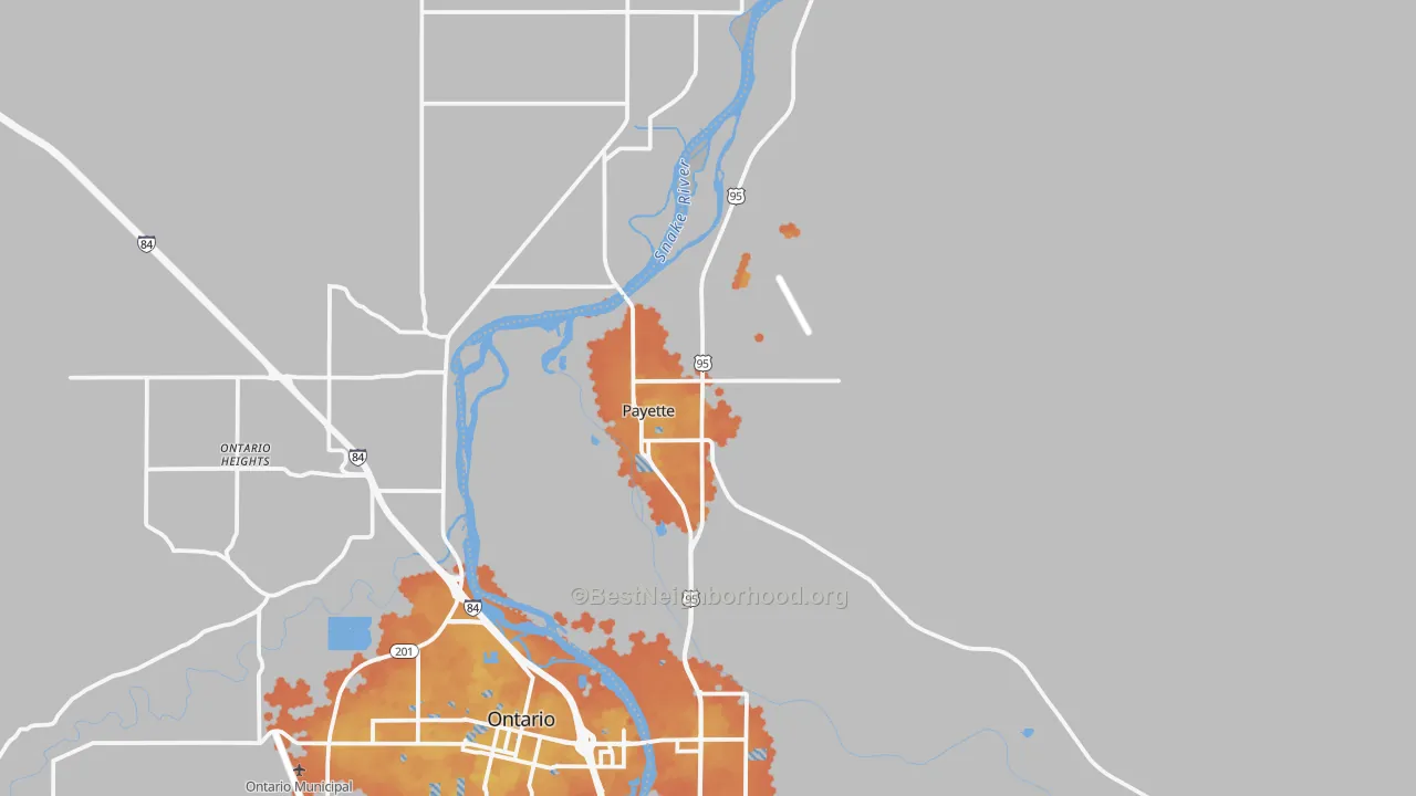 Bike Grade map of Payette, ID