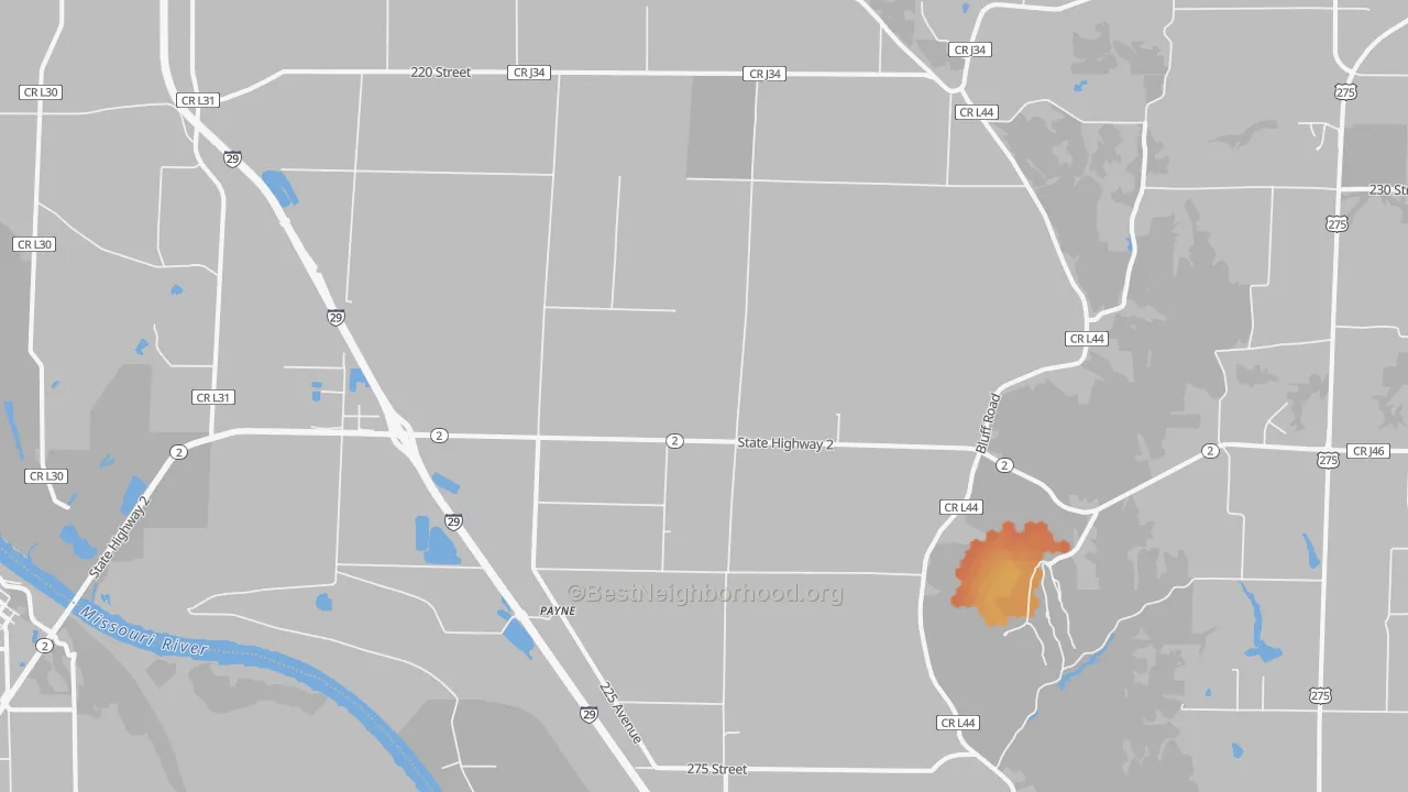 Bike Grade map of Payne, IA