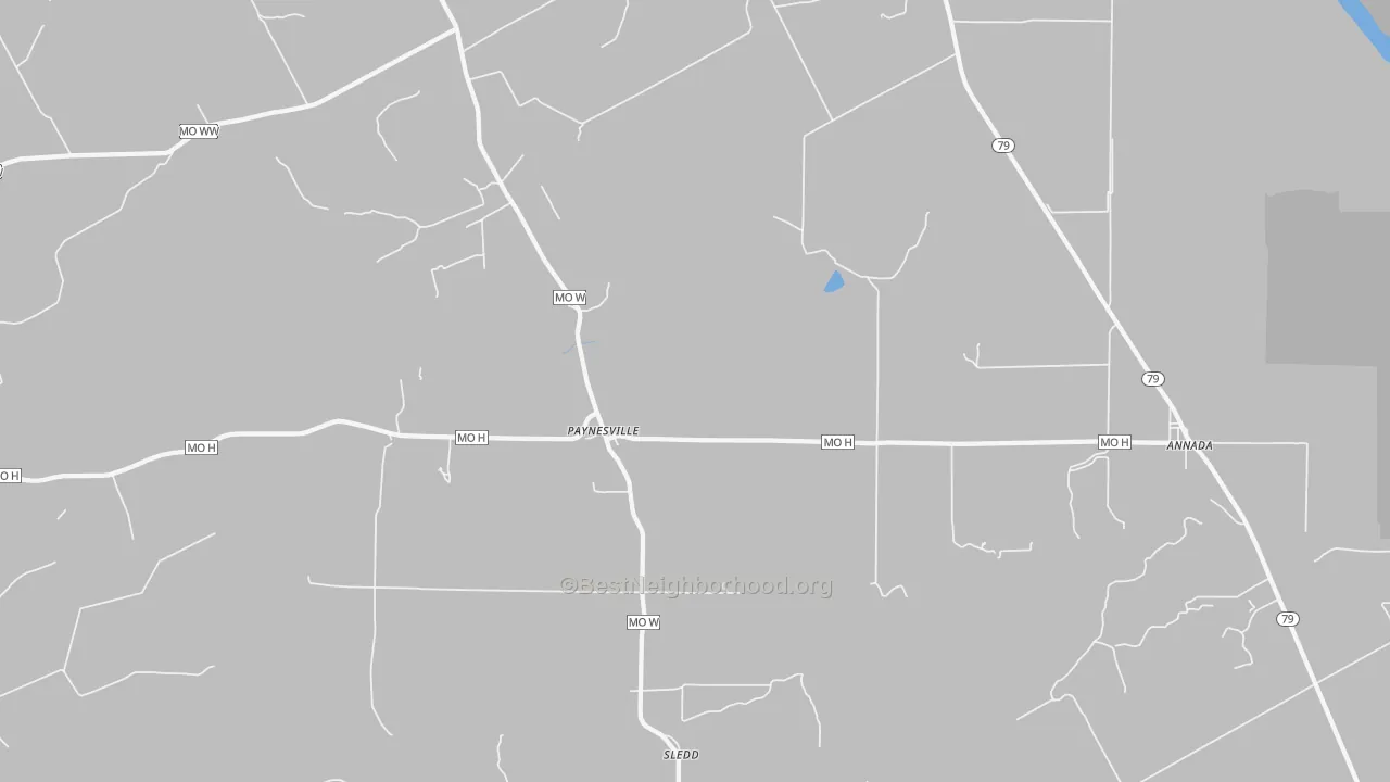 Bike Grade map of Paynesville, MO