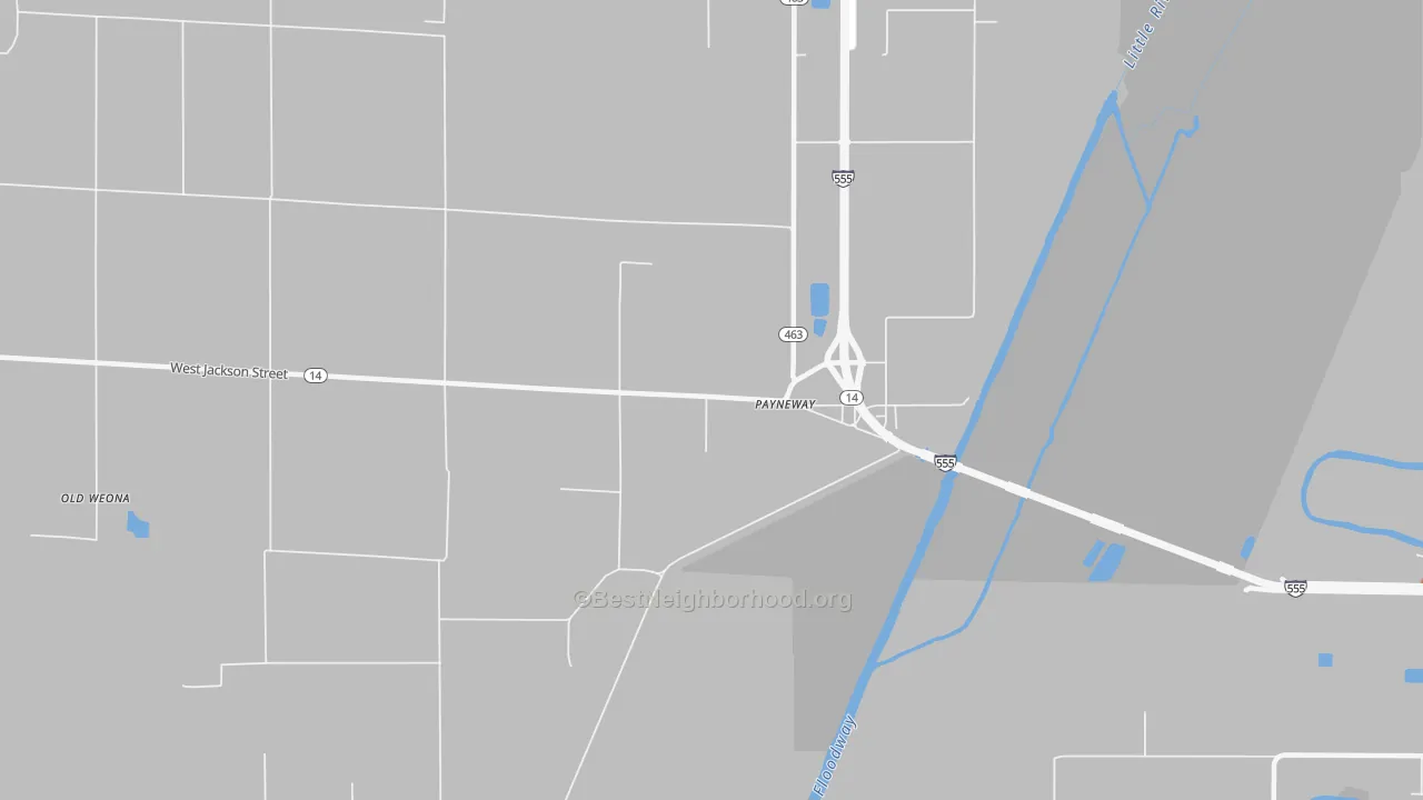 Bike Grade map of Payneway, AR