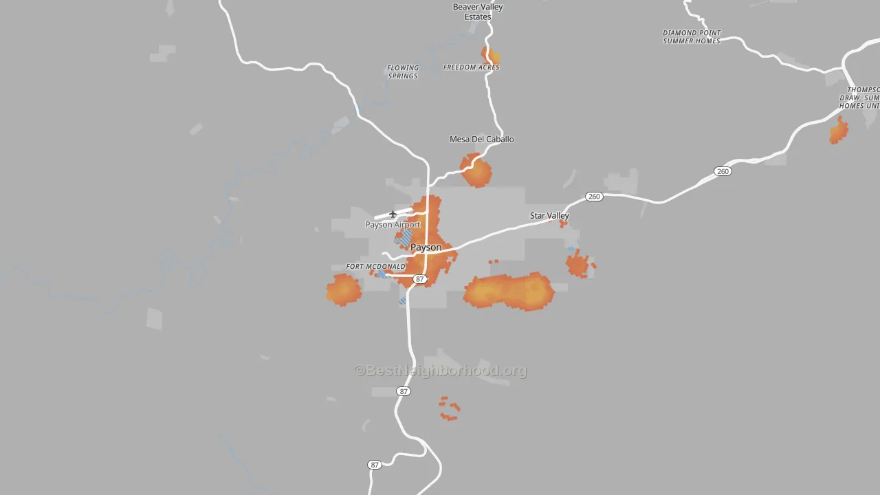 Bike Grade map of Payson, AZ