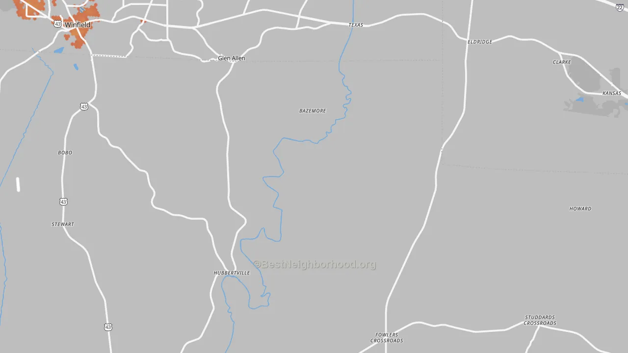 Bike Grade map of Pea Ridge, AL