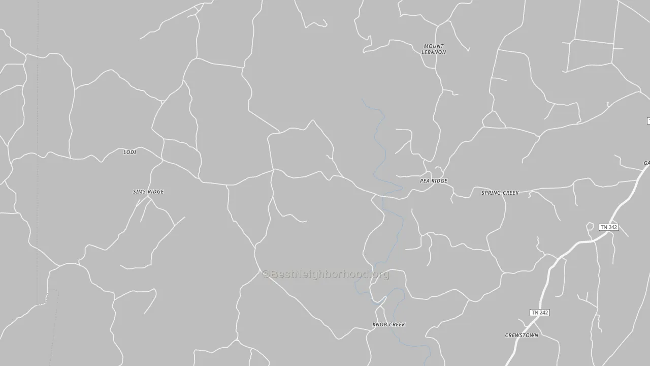 Bike Grade map of Pea Ridge, TN