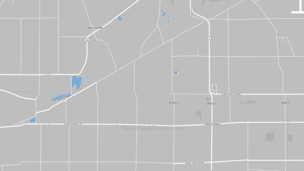 Bike Grade map of Peabody, IN