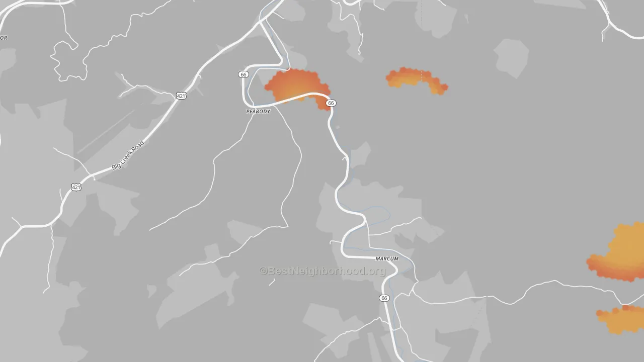 Bike Grade map of Peabody, KY