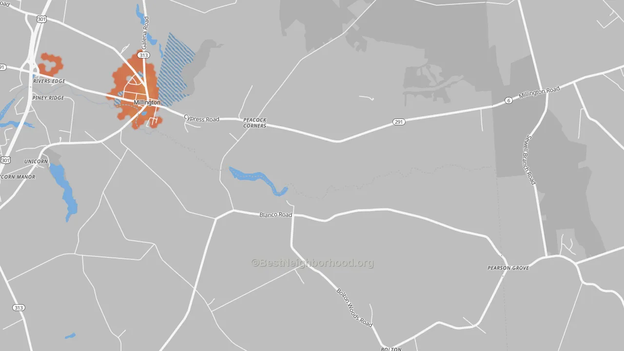 Bike Grade map of Peacock Corners, MD