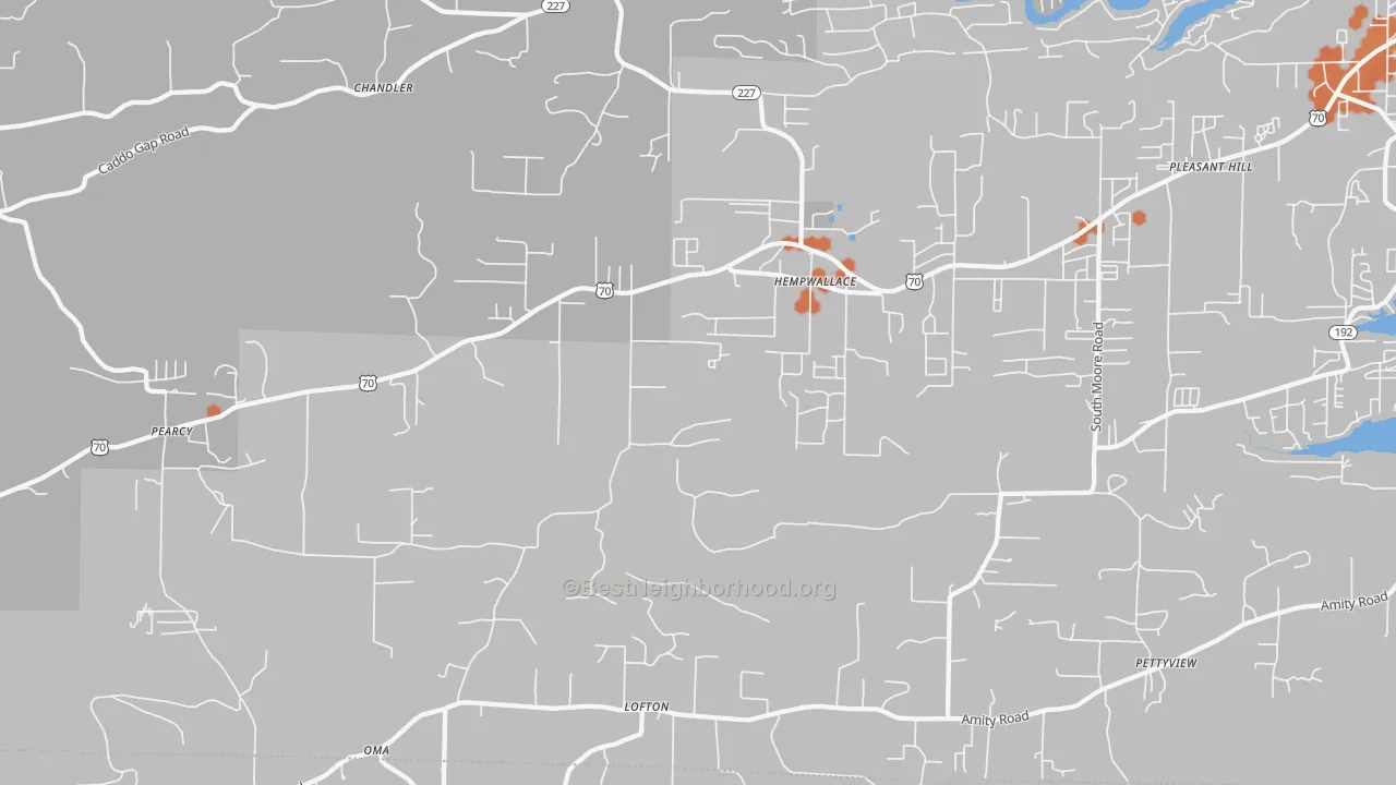 Bike Grade map of Pearcy, AR