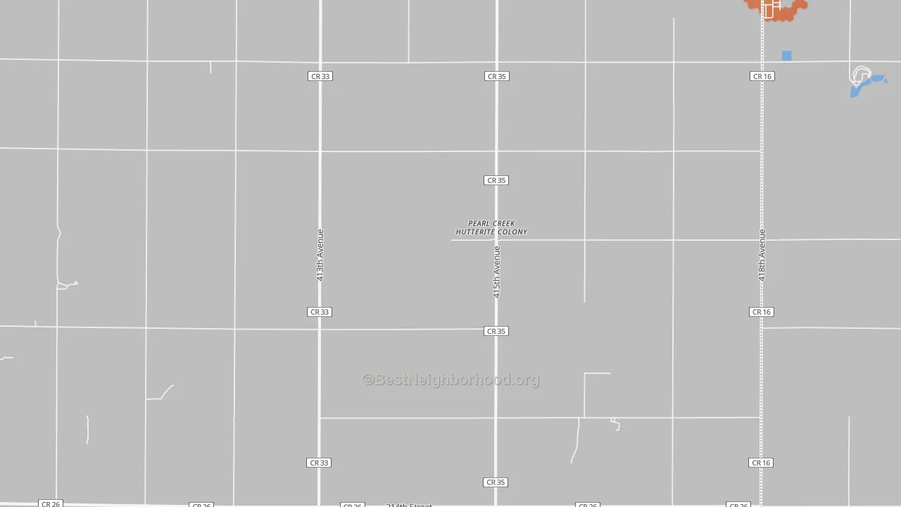 Bike Grade map of Pearl Creek Colony, SD