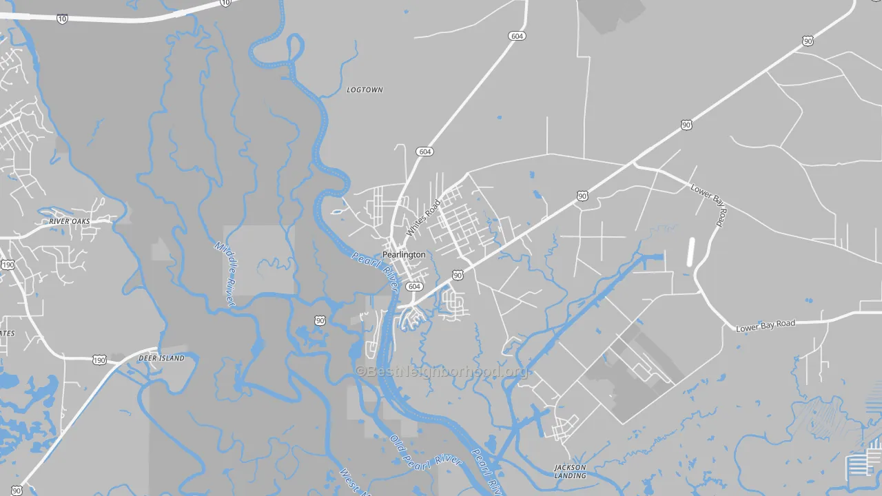 Bike Grade map of Pearlington, MS