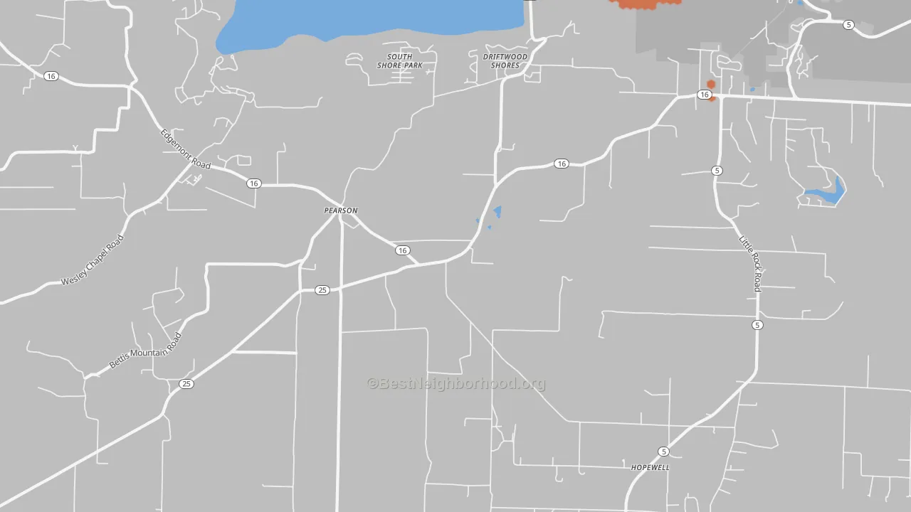 Bike Grade map of Pearson, AR