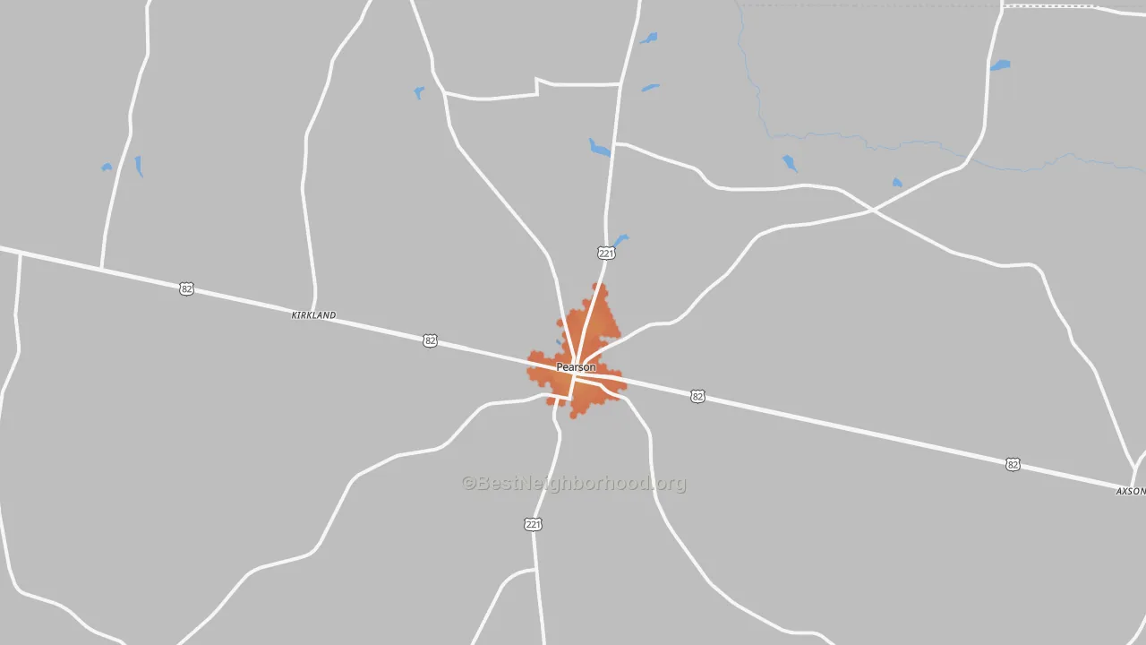 Bike Grade map of Pearson, GA