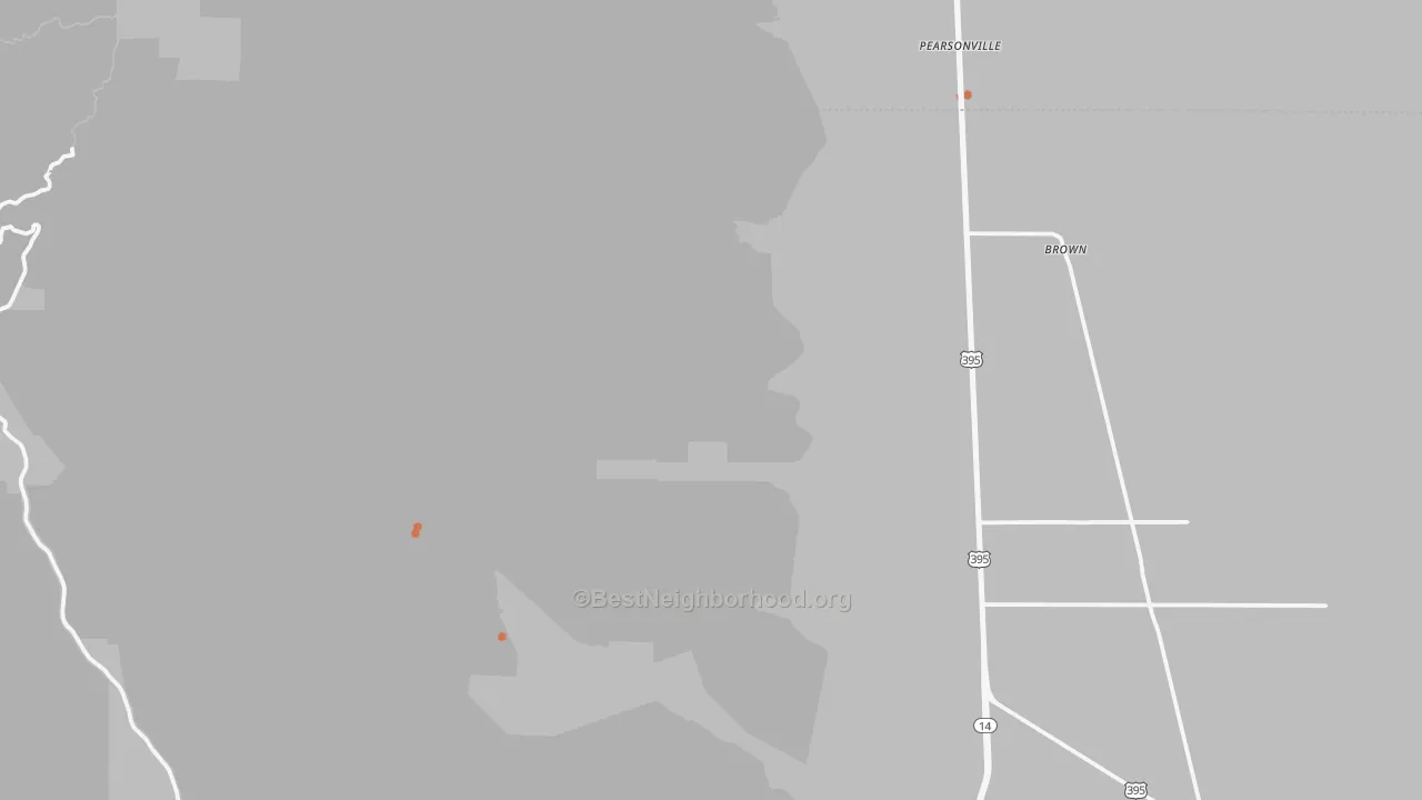 Bike Grade map of Pearsonville, CA