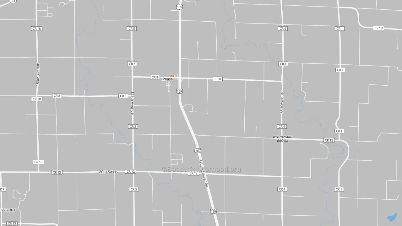 Bike Grade map of Pease, MN