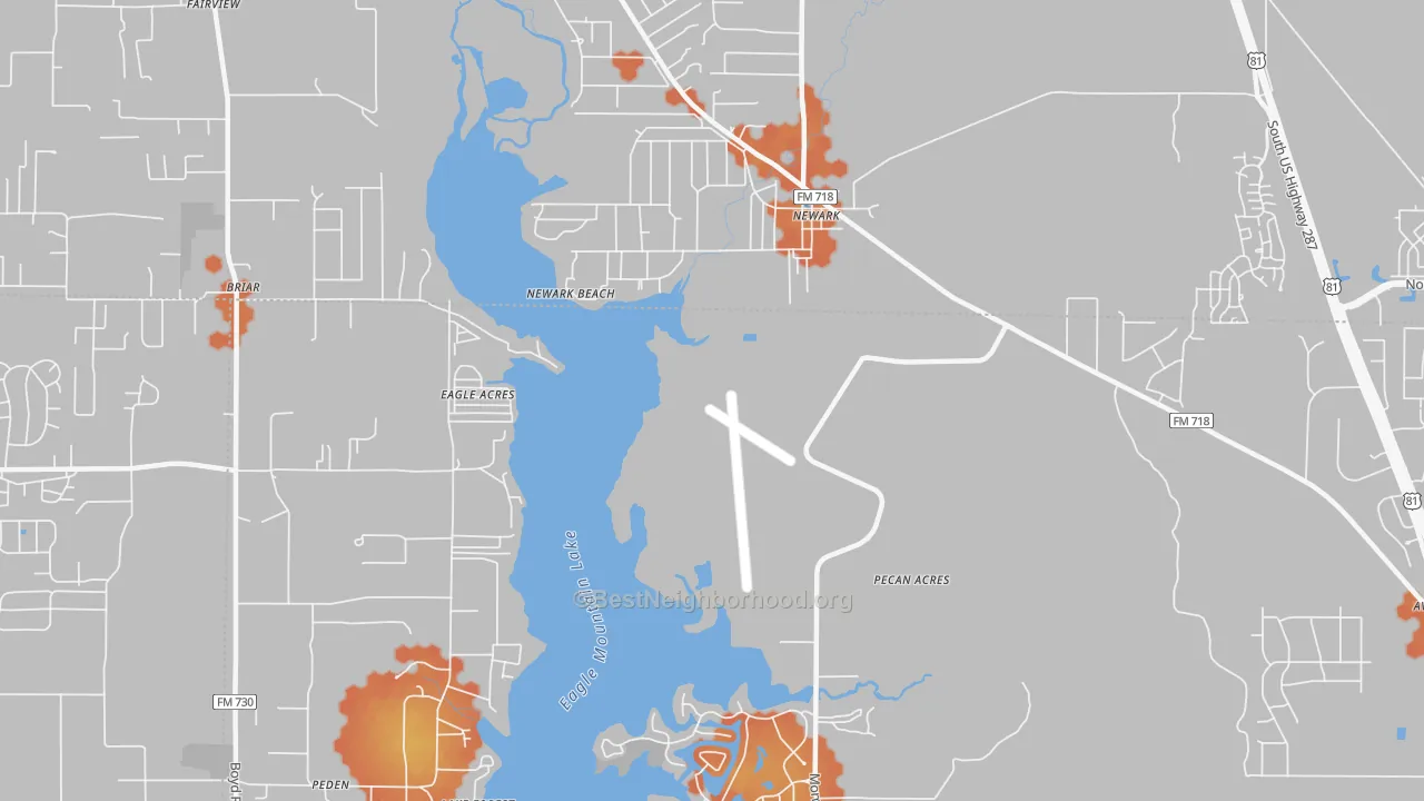 Bike Grade map of Pecan Acres, TX