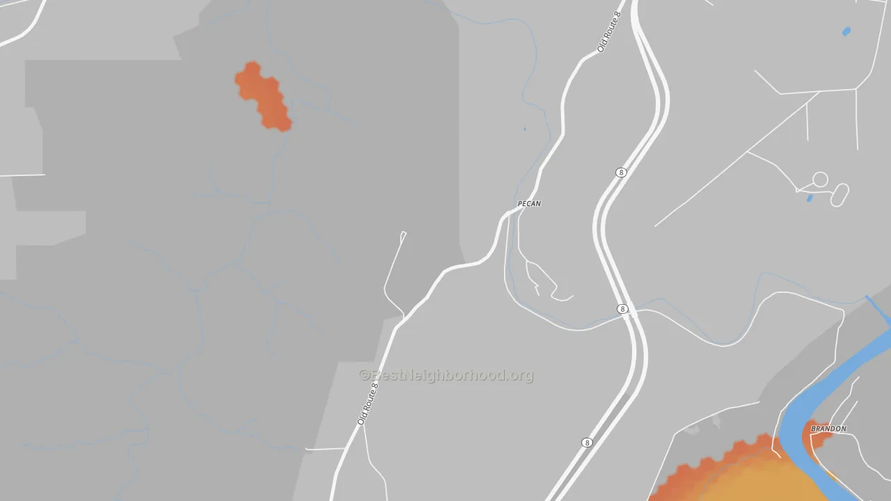 Bike Grade map of Pecan, PA