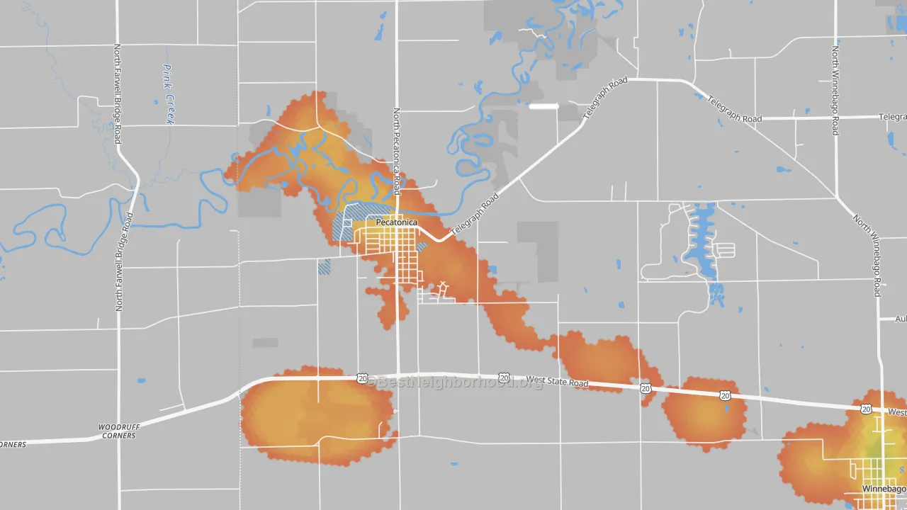 Bike Grade map of Pecatonica, IL