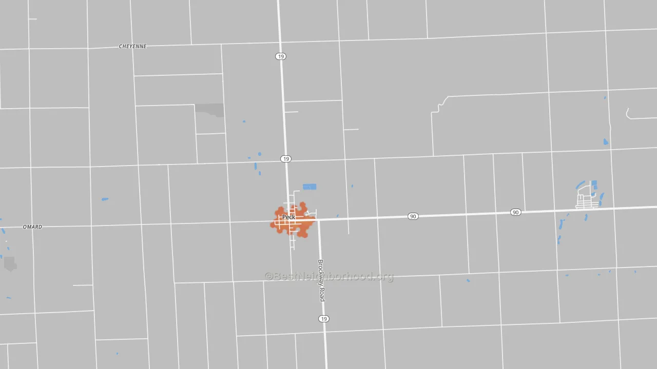 Bike Grade map of Peck, MI