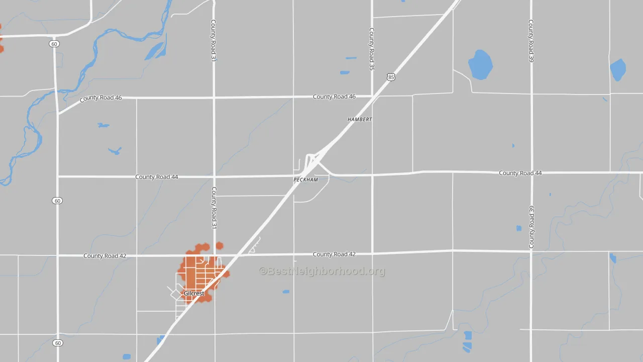 Bike Grade map of Peckham, CO