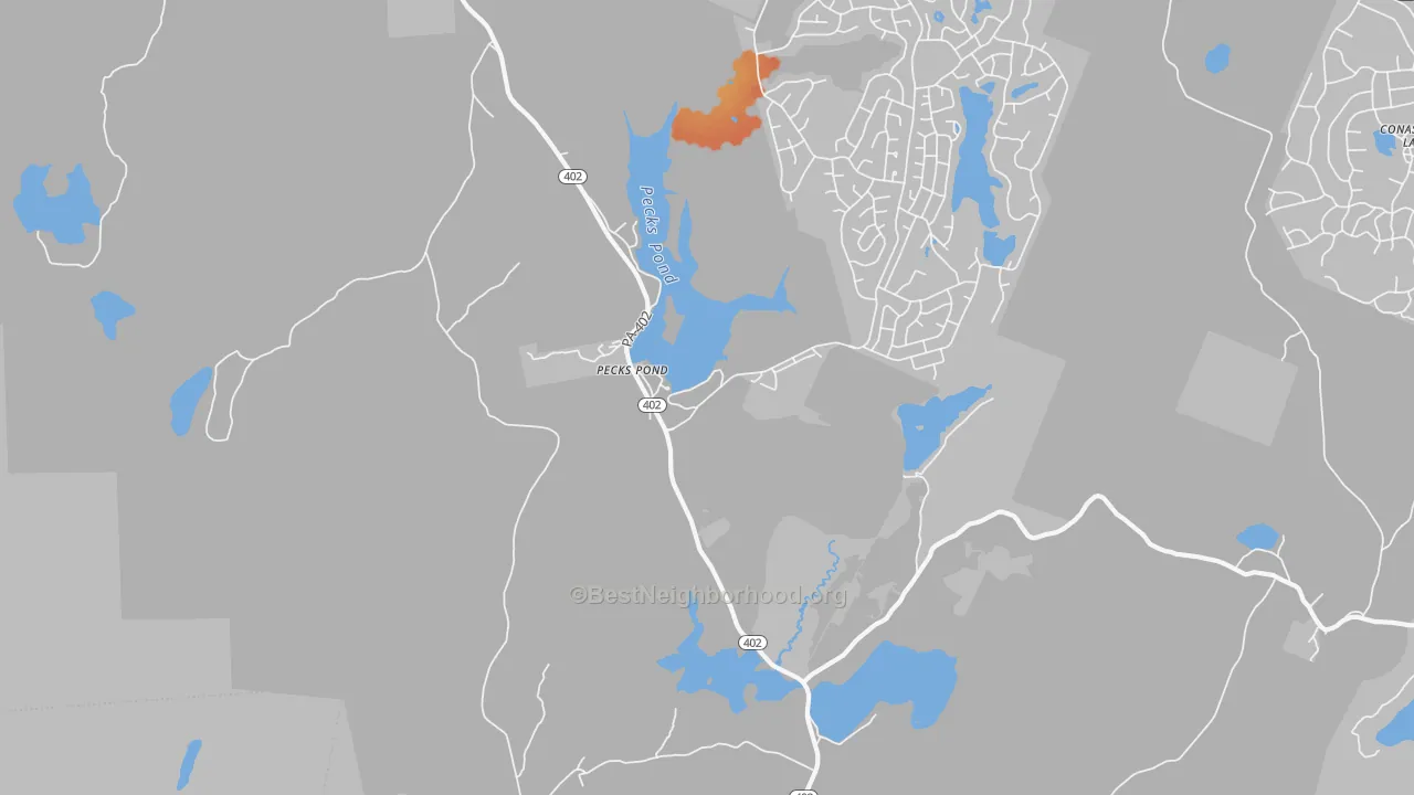 Bike Grade map of Pecks Pond, PA