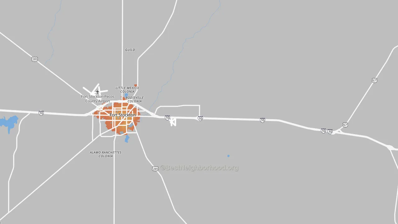 Bike Grade map of Pecos County, TX