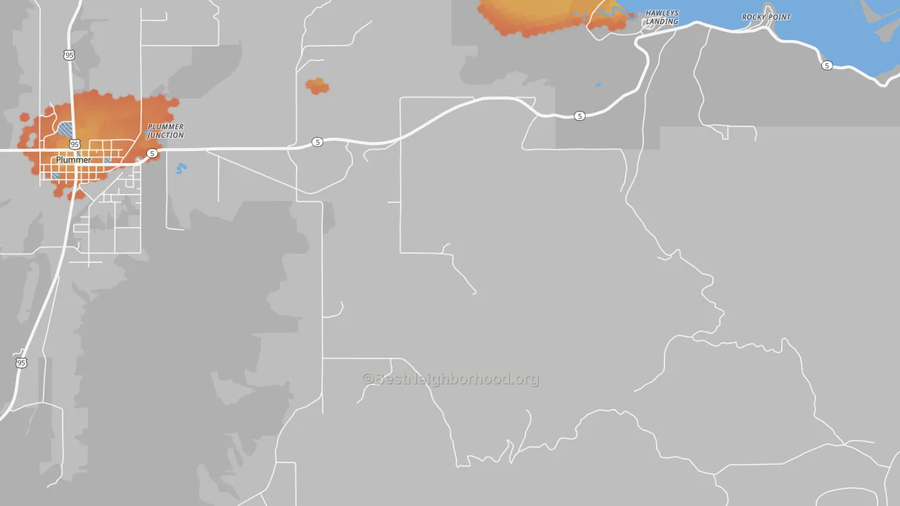 Bike Grade map of Pedee, ID