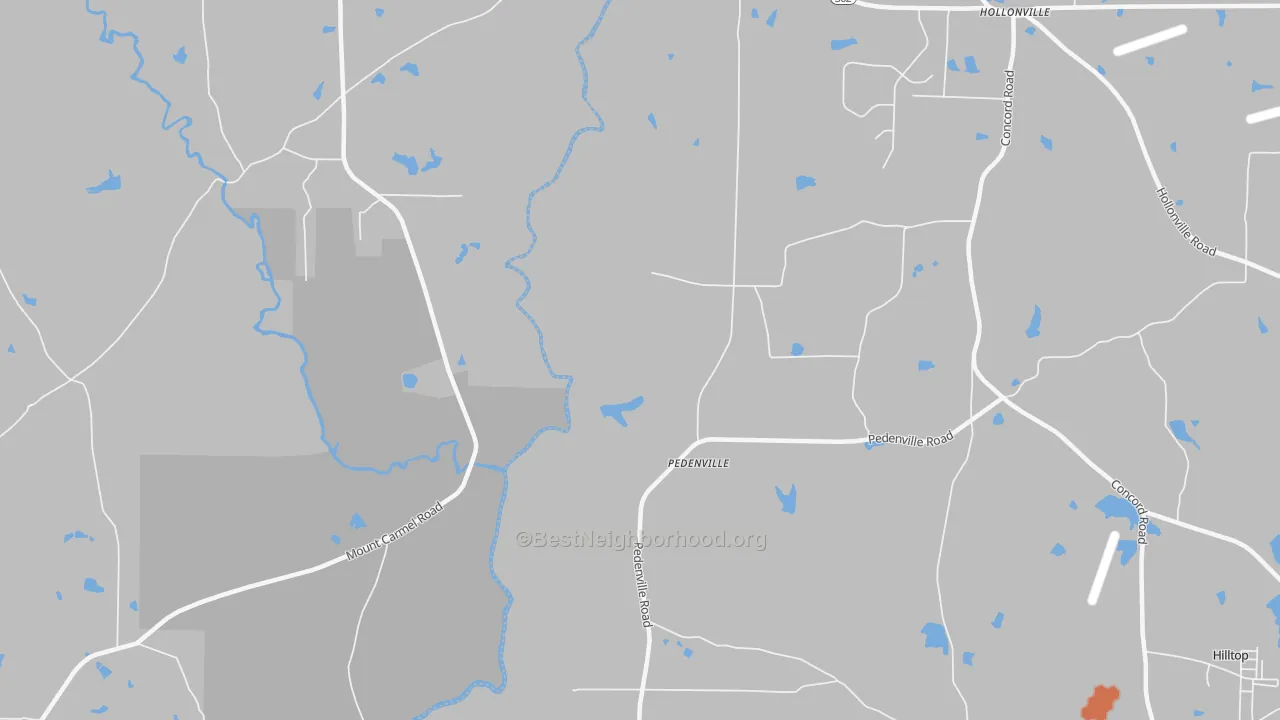 Bike Grade map of Pedenville, GA