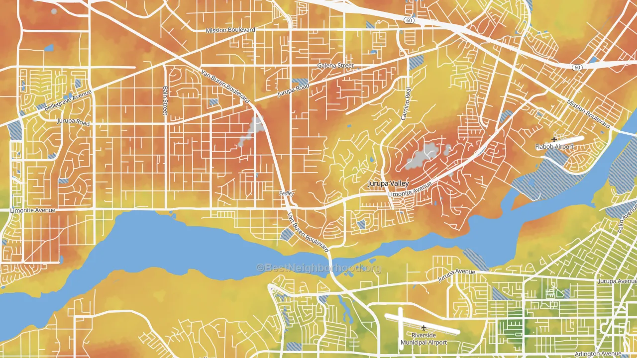 Bike Grade map of Pedley, CA