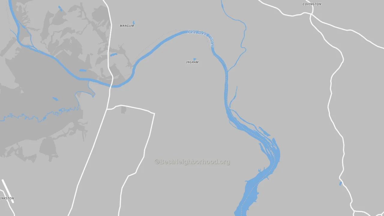 Bike Grade map of Pee Dee, NC